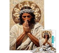 Rompecabezas para Adolescentes de 1000 Piezas Jesús en oración Patrón de Montaje único Cada Pieza es única Regalo Ideal para cumpleaños y Ocasiones Especiales 50x75cm