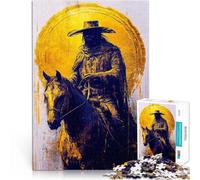 Rompecabezas para Adolescentes de 1000 Piezas Jinete Solitario en Oro Juegos educativos Actividades Divertidas en casa, Regalos de cumpleaños, Regalos de Viaje, 75x50cm