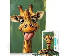 Rompecabezas para Adolescentes de 1000 Piezas Jirafa de Dibujos Animados con la Lengua Fuera Diseño de Corte preciso Diversión para Resolver Problemas Diversión Relajante Tiempo de diversión