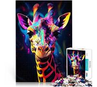 Rompecabezas para Adolescentes de 1000 Piezas Jirafa en Borderlands Reducción del estrés Interesante Regalo de cumpleaños, Regalos 38x26cm
