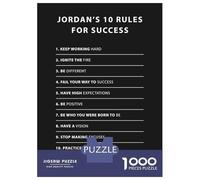 Rompecabezas para Adolescentes De 1000 Piezas Jordan Rules For Success Rompecabezas para Adultos Juegos Familiares Desafío Difícil Regalos De Cumpleaños Y Únicos 38x26cm/1000pcs