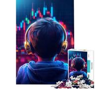 Rompecabezas para Adolescentes de 1000 Piezas Joven Comerciante con Auriculares Juguetes educativos para Aprender Juego Familiar para Toda la Familia Regalos para Mujeres y Hombres Tamaño 38x26cm