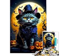 Rompecabezas para Adolescentes de 1000 Piezas Juego de la Familia de la Bruja y el Gato Juguetes adictivos para Cultivar la Paciencia Gran Regalo Mejora la Memoria (Tamaño 38x52cm)