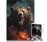 Rompecabezas para Adolescentes de 1000 Piezas, Juego Educativo de Oso Enojado, Corte de precisión, Regalo de Amigo Secreto, tamaño 38x52cm