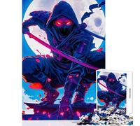 Rompecabezas para Adolescentes de 1000 Piezas Juego Educativo Ninja Moonlight Carrera de Velocidad Manual Juguetes para armar con póster y Hoja de Preguntas a Juego (38x52cm)