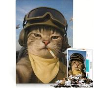 Rompecabezas para Adolescentes de 1000 Piezas Juego Familiar de Gatos de Guerra patrón de ensamblaje para Fortalecer el Amor Entre Parejas 50x75cm