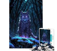 Rompecabezas para Adolescentes de 1000 Piezas Juego Familiar de Lince del Bosque místico Juguetes adictivos para Cultivar la Paciencia Gran Regalo para Juegos Que mejoran la Memoria (Tamaño 38x26cm)