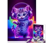 Rompecabezas para Adolescentes de 1000 Piezas Juguete antiestrés Sábado Fiebre del Gato Regalo de cumpleaños Juego práctico Lista de Deseos con Papá Noel tamaño 50x75cm