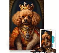 Rompecabezas para Adolescentes de 1000 Piezas, Juguete de caniche, el Rey, Borde Impecable, Divertido Juego Mental, Regalo, Momento Acogedor, decoración navideña para la Pared (38x26cm)