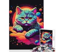 Rompecabezas para Adolescentes de 1000 Piezas Juguete de Gatito exótico de Pelo Corto decoración de Pared Ideas de Regalo Juego de ingenio Mejora el Amor Entre Parejas tamaño 50x75cm