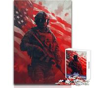 Rompecabezas para Adolescentes de 1000 Piezas, Juguete de Soldado Americano, Juego Intelectual para diversión Familiar, Regalo de cumpleaños, tamaño 38x26cm
