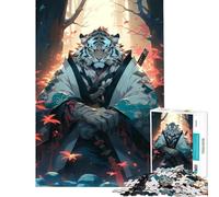 Rompecabezas para Adolescentes de 1000 Piezas Juguete de Tigre Blanco samurái Juego Intelectual para Actividades educativas en Familia Regalo de cumpleaños (tamaño 50x75cm)