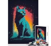 Rompecabezas para Adolescentes de 1000 Piezas Juguete Educativo de Gatito cósmico Regalo para cumpleaños Juego Familiar Lista de Deseos con Papá Noel tamaño 50x75cm