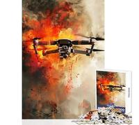 Rompecabezas para Adolescentes de 1000 Piezas Juguete Educativo de Guerra con Drones Gran Regalo y Juego Familiar Adecuado para decoración de Escritorio tamaño 38x26cm