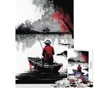 Rompecabezas para Adolescentes de 1000 Piezas Juguete Educativo de Pescador Solitario Regalo de cumpleaños Juegos de relajación Interesante reducción del estrés tamaño 38x26cm