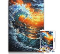 Rompecabezas para Adolescentes de 1000 Piezas, Juguetes Abstractos de Olas del océano, Juegos educativos, desafío difícil, Regalos de Amigo Secreto, tamaño 38x52cm