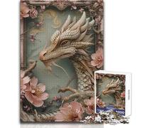 Rompecabezas para Adolescentes de 1000 Piezas, Juguetes D Dragon Pink, Juegos educativos, desafío difícil, Regalos de Amigo Secreto, tamaño 50x75cm
