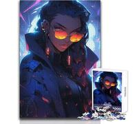 Rompecabezas para Adolescentes de 1000 Piezas, Juguetes de la Agente Cyberpunk Girl, Juegos educativos, desafío difícil, Regalos de Amigo Secreto, tamaño 38x26cm