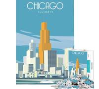 Rompecabezas para Adolescentes de 1000 Piezas Juguetes educativos de Chicago Learning Juego Familiar para Toda la Familia Regalos para Mujeres y Hombres tamaño 38x52cm