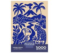 Rompecabezas para Adolescentes De 1000 Piezas Jungle Scene with Volcano and Animals Rompecabezas DIY Juguetes Vacaciones En Casa Matar El Tiempo Cumpleaños Y Navidad 52x38cm/1000pcs