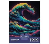 Rompecabezas para Adolescentes De 1000 Piezas Kanagawa Great Wave Ocean Rompecabezas para Adultos Juegos Familiares Corte De Precisión Juego Desafiante Regalos 52x38cm/1000pcs