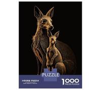 Rompecabezas para Adolescentes De 1000 Piezas Kangaroo Gold Black Rompecabezas para Adultos Juguetes Antiestrés Decoración De Pared Actividades Divertidas En Casa 52x38cm/1000pcs