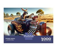 Rompecabezas para Adolescentes De 1000 Piezas Kangaroo Hot Rod Road Trip Rompecabezas para Adultos Juegos Divertidos Desafío Difícil Regalo De Cumpleaños, Regalos, 38x26cm/1000pcs