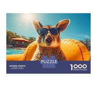 Rompecabezas para Adolescentes De 1000 Piezas Kangaroo in Pool with Sunglasses Rompecabezas Juegos Relajantes Pero Divertidos Y Humorísticos Cumpleaños 70x50cm/1000pcs