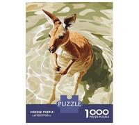 Rompecabezas para Adolescentes De 1000 Piezas Kangaroo in Water Digital Art Rompecabezas Juguete Decoración De Pared Vacaciones En Casa Matar El Tiempo Desafío Educativo 52x38cm/1000pcs