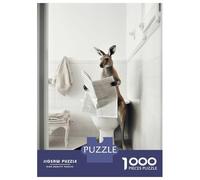 Rompecabezas para Adolescentes De 1000 Piezas Kangaroo on Toilet Rompecabezas para Adolescentes Juegos Relajantes Carrera De Velocidad De Manos 52x38cm/1000pcs