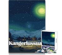 Rompecabezas para Adolescentes de 1000 Piezas: Kangerlussuaq, Groenlandia, Paisaje Nocturno, Juego práctico, análisis y lógica, Regalo de cumpleaños (38x26cm)