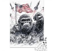 Rompecabezas para Adolescentes De 1000 Piezas King Kong Vs. Rockets Rompecabezas para Adultos Juguetes DIY Pero Divertidos Y Humorísticos Regalos De Cumpleaños Y Únicos 52x38cm/1000pcs