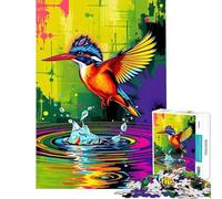 Rompecabezas para Adolescentes de 1000 Piezas Kingfisher Splash difícil y desafiante Ideal para Decorar Paredes Juego Familiar para Mayores de 14 años Incluye Rompecabezas de 38x26cm