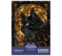Rompecabezas para Adolescentes De 1000 Piezas Kintsugi Black Cat Rompecabezas para Adultos Juegos Relajantes Análisis Y Lógica Difícil Y Desafiante 70x50cm/1000pcs