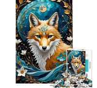 Rompecabezas para Adolescentes de 1000 Piezas Kitsune Fox Kintsugi Rompecabezas para Adultos Juguete para decoración de Pared Divertido y humorístico para Actividades en casa (tamaño 50x75cm)