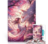 Rompecabezas para Adolescentes de 1000 Piezas Kitsune vínculo etéreo Juego de Preguntas con Piezas de Formas aleatorias Que se entrelazan Completamente 38x26cm