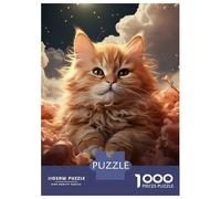 Rompecabezas para Adolescentes De 1000 Piezas Kitten On Fluffy Clouds Rompecabezas para Adultos Juego De Ingenio Decoración De Pared Regalos para Reducir El Estrés 52x38cm/1000pcs