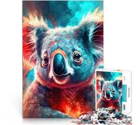 Rompecabezas para Adolescentes de 1000 Piezas Koala de neón místico Juguete Educativo Intelectual descompresor Apto para Parejas 38x26cm