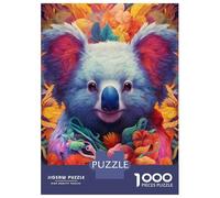 Rompecabezas para Adolescentes De 1000 Piezas Koala Flower Portrait Rompecabezas para Adultos Juego Práctico Decoración Perfecta Regalos Y Cumpleaños Únicos 52x38cm/1000pcs