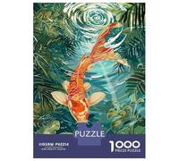 Rompecabezas para Adolescentes De 1000 Piezas Koi Fish in Tropical Pond Rompecabezas Juego De Ingenio Decoración Perfecta Regalos Y Cumpleaños Únicos 52x38cm/1000pcs