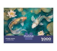 Rompecabezas para Adolescentes De 1000 Piezas Koi Fish Pond Wall Mural Rompecabezas para Adultos Juegos Relajantes Análisis Y Lógica Difícil Y Desafiante 70x50cm/1000pcs