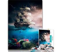 Rompecabezas para Adolescentes de 1000 Piezas: Kraken ataca un Barco Pirata Regalos y cumpleaños únicos para Mayores de 14 años (tamaño 38x26cm)