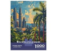 Rompecabezas para Adolescentes De 1000 Piezas Kuala Lumpur, Malaysia Cityscape Art Rompecabezas para Adultos Juego De Ingenio Decoración De Pared Regalos para Reducir El Estrés 38x26cm/1000pcs
