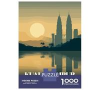 Rompecabezas para Adolescentes De 1000 Piezas Kuala Lumpur Malaysia Travel Rompecabezas para Adultos Juego Práctico Mejora La Memoria Gran Regalo para Jugar 52x38cm/1000pcs