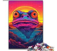 Rompecabezas para Adolescentes de 1000 Piezas La Cabeza de Rana al Atardecer Un Juego desafiante para Disfrutar en Familia con Piezas aleatorias Que encajan Perfectamente tamaño 50x75cm