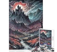 Rompecabezas para Adolescentes de 1000 Piezas La casa de Las Brujas Juegos relajantes Decoración de Pared Juguetes antiestrés Interacción Entre Padres e Hijos (38x52cm)