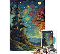 Rompecabezas para Adolescentes de 1000 Piezas La Casa de Van Gogh Rompecabezas para Adultos Juguetes antiestrés Divertidos y con Humor Interacción Entre Padres e Hijos (Tamaño 38x26cm)