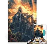 Rompecabezas para Adolescentes de 1000 Piezas La Catedral de Las Rosas Juego Familiar Actividades Divertidas en casa fortalece el Amor Entre Parejas 38x52cm