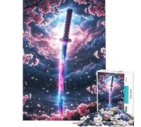 Rompecabezas para Adolescentes de 1000 Piezas La Espada de la Tormenta Sakura Difícil y desafiante Análisis y lógica Juguetes de decoración para el hogar para Mayores de 14 años (38x26cm)