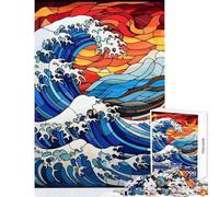 Rompecabezas para Adolescentes de 1000 Piezas La Gran Ola Cristal Juego Imposible Ideal para Pasar el Tiempo en casa Juguete Educativo difícil y desafiante (75x50cm)